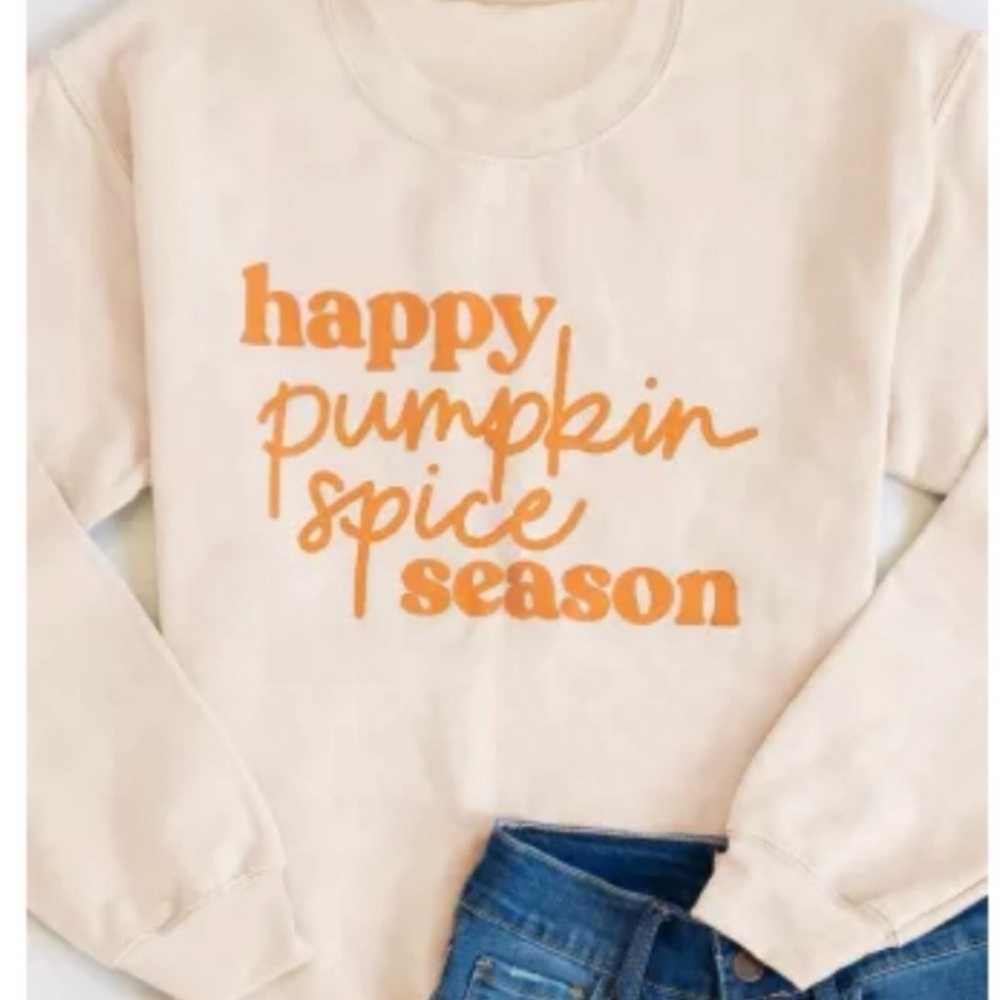 Happy Pumpkin Spice Season Lightweight Sweatshirt NWT